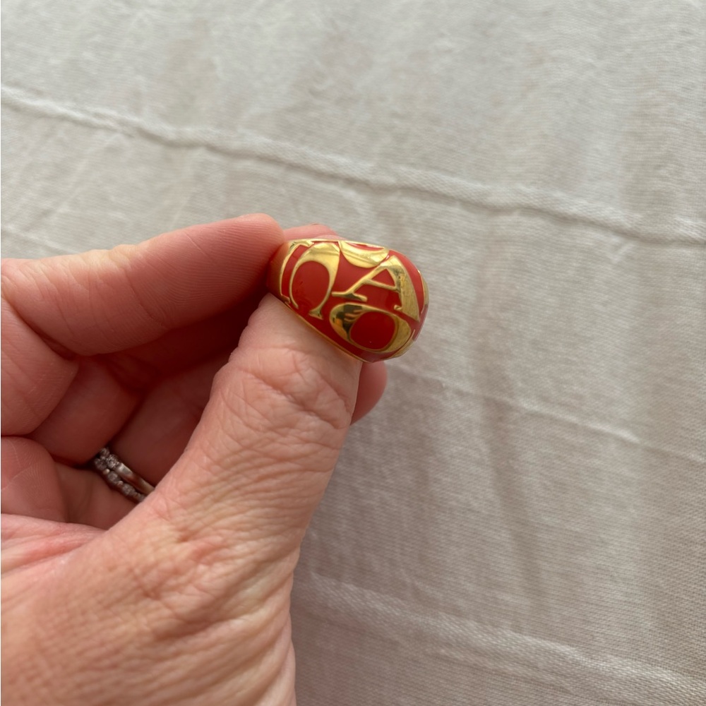 Coach Orange and Gold Statement Ring